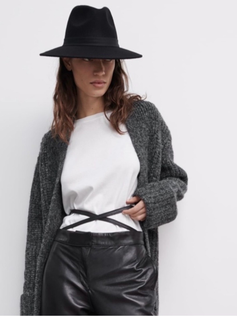 Zara Charcoal Gray Fuzzy Knit Cardigan